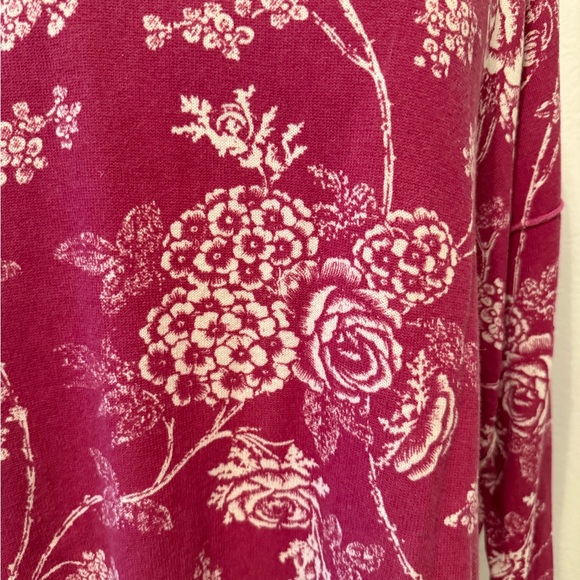NWT Sundance Reddish Floral Print Cotton Long Sleeve Sweater XXL - Picture 2 of 6